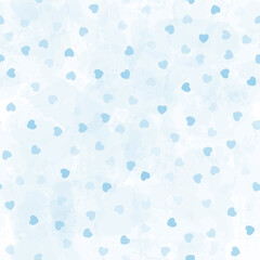 Hearts seamless pattern, cute watercolor vector background with small hearts, baby print, 14 february Valentine backdrop