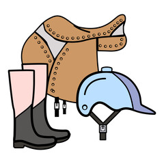 horse riding sports Vector Icon Design, Sporting equipment Symbol, Physical Fitness and Wellness Sign, Leisure Activity stock illustration, Equestrian Saddle Pad and Girth Concept