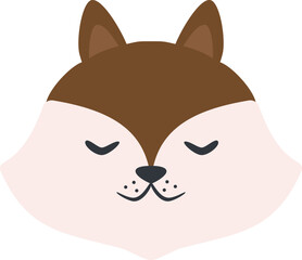 Vector illustration of  chipmunk head in cartoon style. Vector chipmunk character icon
