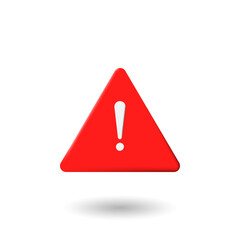Red warning sign. exclamation, caution icon vector design template