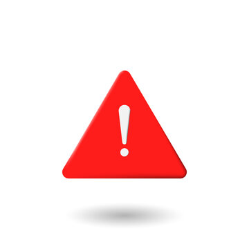 Red Warning Sign. Exclamation, Caution Icon Vector Design Template