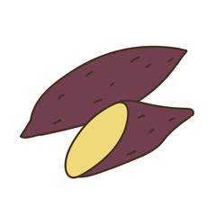 野菜のイラスト　農産物　食べ物　食材　食品　さつまいも