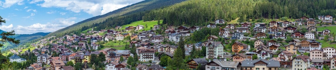 Fototapeta na wymiar Panoramic view of Ortisei. South Tyrol, Italy