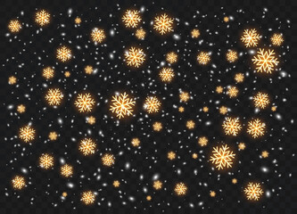 Snowflakes, snow background. Christmas snow for the new year. Vector illustration.