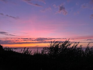 sunset over the river