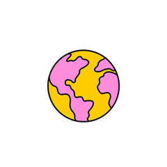 Vintage Earth Planet Outline