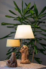 handmade lamps and lamps from sea snags in the interior