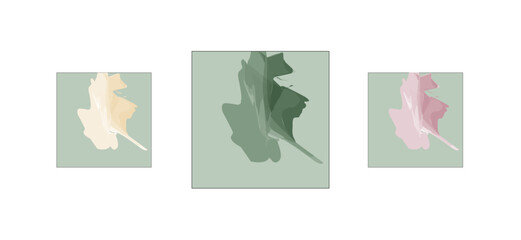 leaf, leaves. abstraction. minimalism. silhouette. set