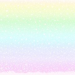 正方形　ホワイトスノウとレインボーみたいなカラフル背景