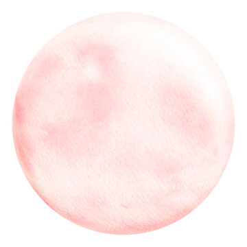 水彩素材で作った柔らかな球体背景　ピンク