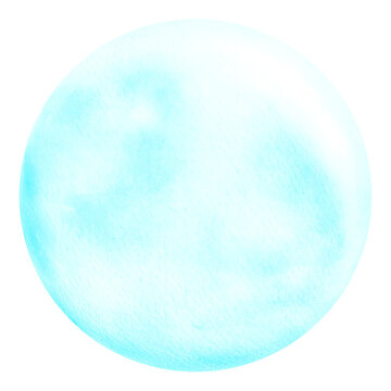 水彩素材で作った柔らかな球体背景　ブルー