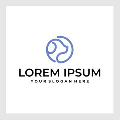 logo vector line head dog abstract simple