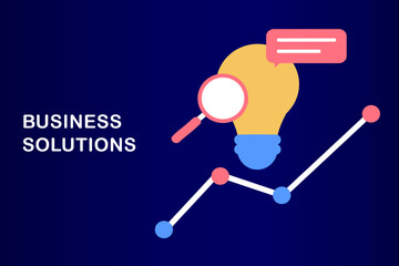 Obraz premium Business solution and support, problem solving and decision making, innovative ideas concept. Connecting puzzle elements, team metaphor, business approach, brainstorming. Flat web vector illustration.