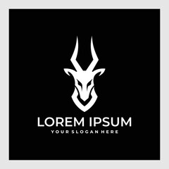 goat head logo unique simple concept