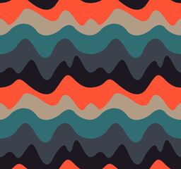 Seamless color pattern of wavy stripes
