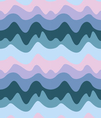 Seamless color pattern of wavy stripes
