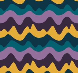 Seamless color pattern of wavy stripes
