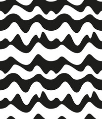 Seamless monochrome pattern of wavy stripes
