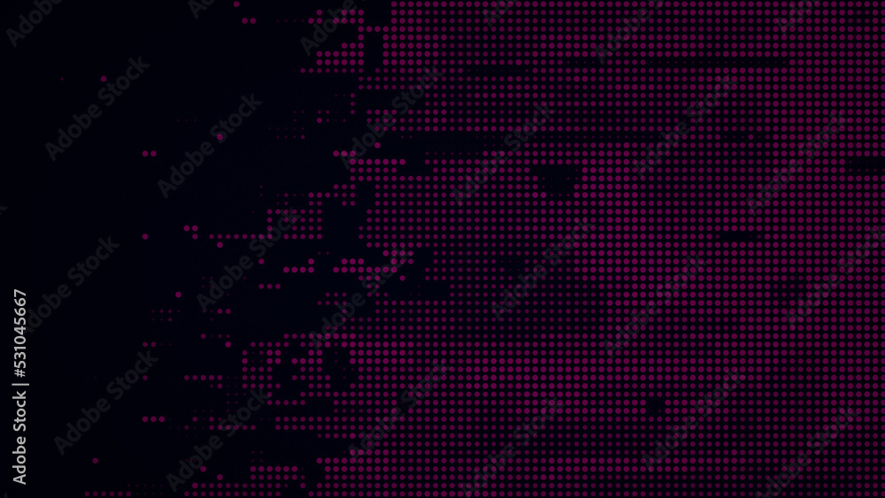 Poster abstract purple halftone pattern on dark purple background in 4k resolution. dotted pattern for temp