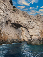 Beautiful Blue Caves in Zakynthos Greece Island 