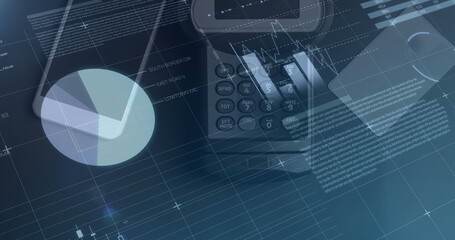 Digital image of statistical data processing over grid network against credit card machine