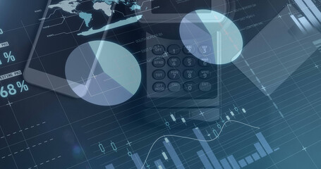 Digital image of statistical data processing over grid network against credit card machine