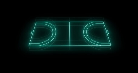 Image of green neon sports stadium on black background