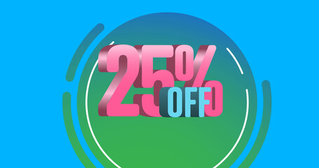 Fototapeta premium Image of sale text over purple moving background