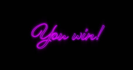 Emerging purple You Win neon billboard