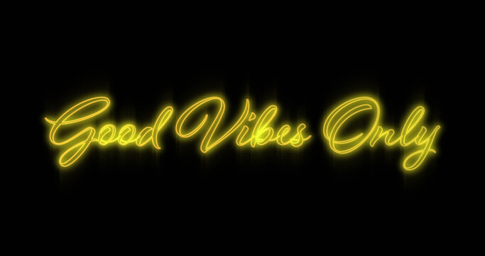 Emerging yellow Good Vibes Only neon billboard
