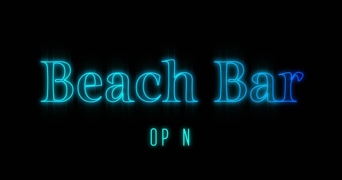 Emerging blue Beach Bar neon billboard