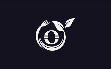 Green leaf nature with spoon and healthy logo design vector spoon fork and leaf