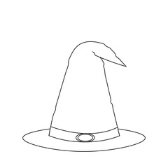 black line simple witch hat with buckle