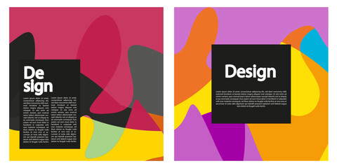 Modern abstract cover set. Cool colorful abstract shapes composition. Suitable for businesses template, background, cover, and etc. Memorable, modern, simple, clean, profesional. Vector EPS 10