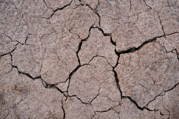 Dry cracked soil. Environment problems