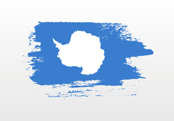 Modern style brush painted splash flag of Antarctica with solid background