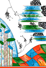 colorful geomatrical design traditional ethnic digital Print