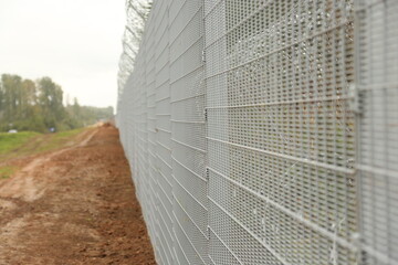 Barbed wire steel wall against the immigrations in Europe