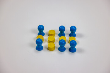 Yellow and blue pawn respresenting a Swedish flag as a symbol of unity, national feelings, proud and history.
