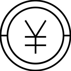 Yen Line Vector Icon 