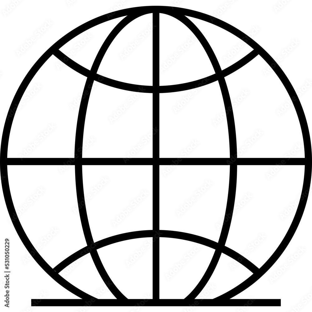 Poster globe line vector icon