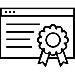 Certificate Line Vector Icon