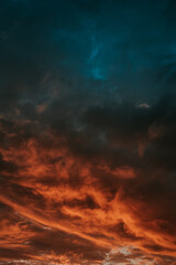 Fototapeta na wymiar Beautiful Cloudscape in the Morning over city in the UK
