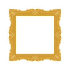 Gold photo frame with corner line floral for picture, Vector design decoration pattern style. border design