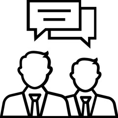 Clients Consulting Line Vector Icon 