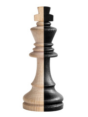 Black and White King Chess In One Piece