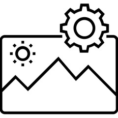 Photo Management Line Vector Icon