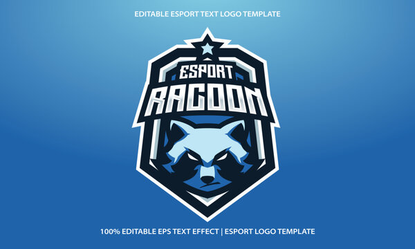 Racoon Esport Editable Text Logo Template