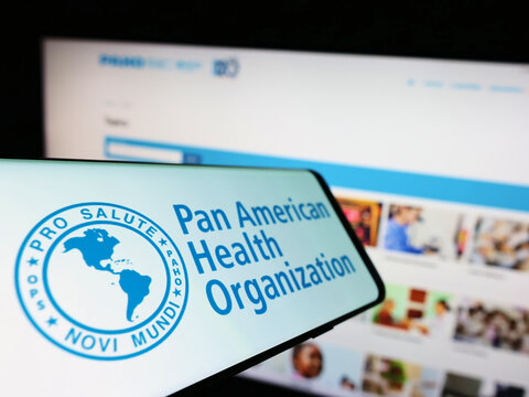 Stuttgart, Germany - 09-10-2022: Smartphone With Logo Of Pan American Health Organization (PAHO) On Screen In Front Of Website. Focus On Center-left Of Phone Display.