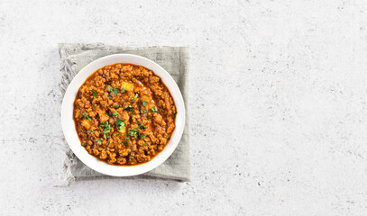 Obraz na płótnie Canvas Keema curry in bowl